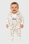 Бебешки комплект за момче с дълъг ръкав 3 части, цвят екрю