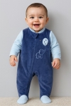 Бебешки гащеризон за момче с дълъг ръкав, тъмно син цвят