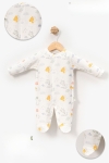Бебешки гащеризон за момче с дълъг ръкав, цвят екрю