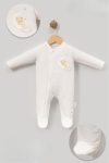 Бебешки гащеризон с дълъг ръкав, цвят екрю