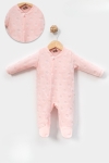 Бебешки гащеризон за момиче с дълъг ръкав, розов цвят