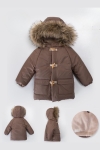 Детско зимно яке за момче, кафяв цвят 