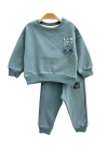 Детски комплект за момче с дълъг ръкав, син цвят