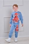 Детски комплект за момче с дълъг ръкав, син цвят