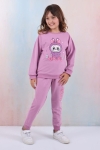 Детски комплект за момиче с дълъг ръкав, лилав цвят