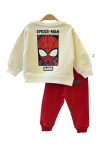Детски комплект за момче с дълъг ръкав, червен цвят 