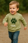 Детска блуза за момче с дълъг ръкав, зелен цвят