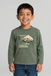 Детска блуза за момче с дълъг ръкав, зелен цвят