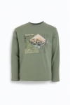 Детска блуза за момче с дълъг ръкав, зелен цвят