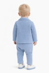 Бебешки комплект за момче с дълъг ръкав 3 части, син цвят 