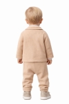 Бебешки комплект за момче с дълъг ръкав 3 части, светло кафяв цвят 
