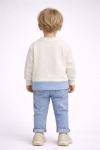 Детска блуза за момче с дълъг ръкав, цвят екрю