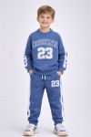 Детски комплект за момче с дълъг ръкав, тъмно син цвят