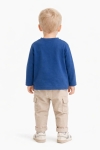 Детска блуза за момче с дълъг ръкав, син цвят