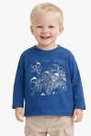 Детска блуза за момче с дълъг ръкав, син цвят