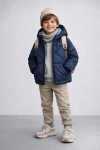 Детско зимно яке за момче с две лица, тъмно син цвят