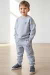 Детски комплект за момче с дълъг ръкав, сив цвят