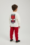 Детски комплект за момче с дълъг ръкав, червен цвят 