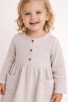 Детска рокля с дълъг ръкав,сив цвят