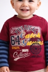 Детска блуза момче с дълъг ръкав,червен цвят