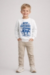 Детска блуза за момче с дълъг ръкав, бял цвят 