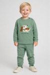 Детски комплект за момче с дълъг ръкав, зелен цвят