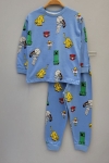 Детска пижама за момче с дълъг ръкав, светло син цвят 