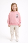 Детска блуза за момиче с дълъг ръкав, розов цвят 