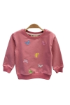 Детска блуза за момиче с дълъг ръкав, тъмно розов цвят  