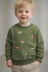 Детска блуза за момче с дълъг ръкав, зелен цвят