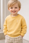 Детска блуза за момче с дълъг ръкав, жълт цвят