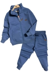 Детски спортен екип за момче с дълъг ръкав, син цвят 