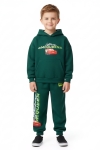 Детски комплект за момче с дълъг ръкав, зелен цвят 