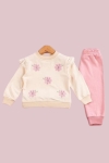 Детски комплект за момиче с дълъг ръкав, светло розовцвят 