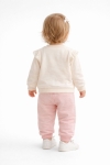 Детски комплект за момиче с дълъг ръкав, светло розовцвят 