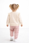 Детски комплект за момиче с дълъг ръкав, розов цвят
