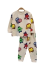 Детска пижама за момче с дълъг ръкав, бежов цвят  