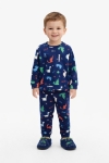 Детска пижама за момче с дълъг ръкав, тъмно син цвят
