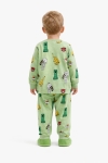  Детска пижама за момче с дълъг ръкав, зелен цвят