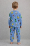  Детска пижама за момче с дълъг ръкав, син цвят