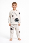 Детска пижама за момче с дълъг ръкав, светло сив цвят