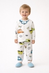 Детска пижама за момче с дълъг ръкав, бял цвят