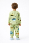 Детска пижама за момче с дълъг ръкав, зелен цвят