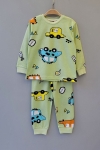 Детска пижама за момче с дълъг ръкав, зелен цвят