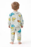 Детска пижама за момче с дълъг ръкав, екрю цвят