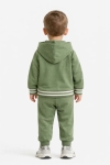 Детски комплект за момче с дълъг ръкав 3 части, зелен цвят 