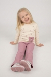 Детски комплект за момиче с дълъг ръкав, лилав цвят  