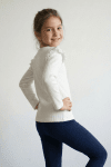 Детска блуза рипс за момиче с дълъг ръкав, цвят екрю