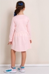 Детска рокля с дълъг ръкав, светло розов  цвят 