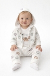 Бебешки комплект за момче с дълъг ръкав 3 части, цвят екрю